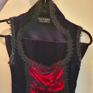 Velvet skirt and bodice